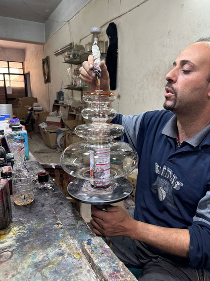 Custom Blown Glass Pendant- Les Trois Pyramides