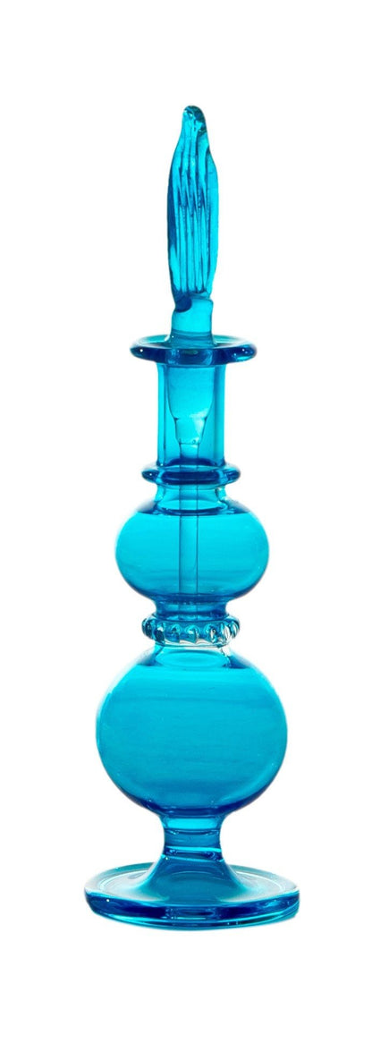 Handblown Blue Glass Bottles - Handmade Decorative Glass Ornaments for Home Display and Decor - Les Trois Pyramides 