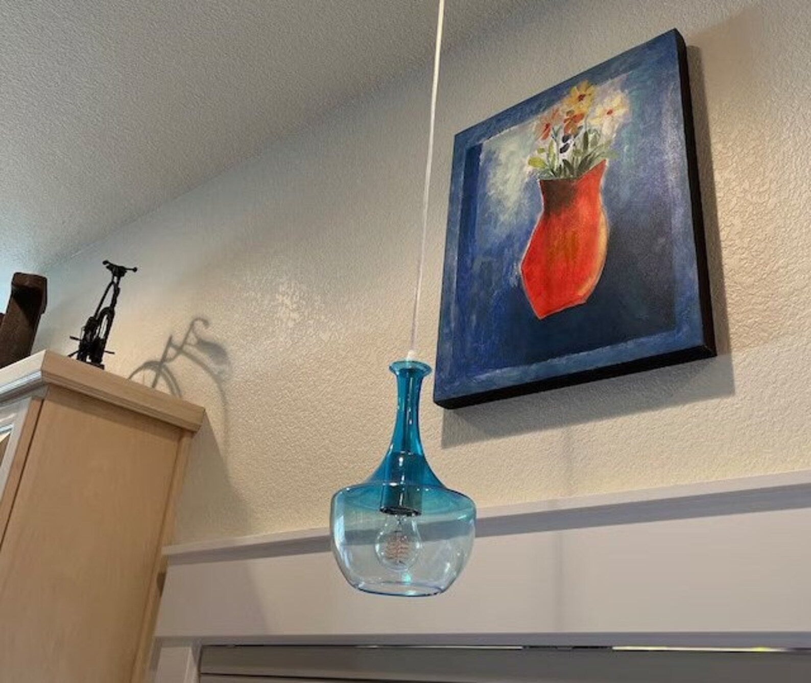 Set of 3 Multicolored Hand blown glass pendant | Les Trois Pyramides.