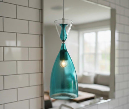 Set of Three Glass pendant lights - blown glass pendant - Les Trois Pyramides