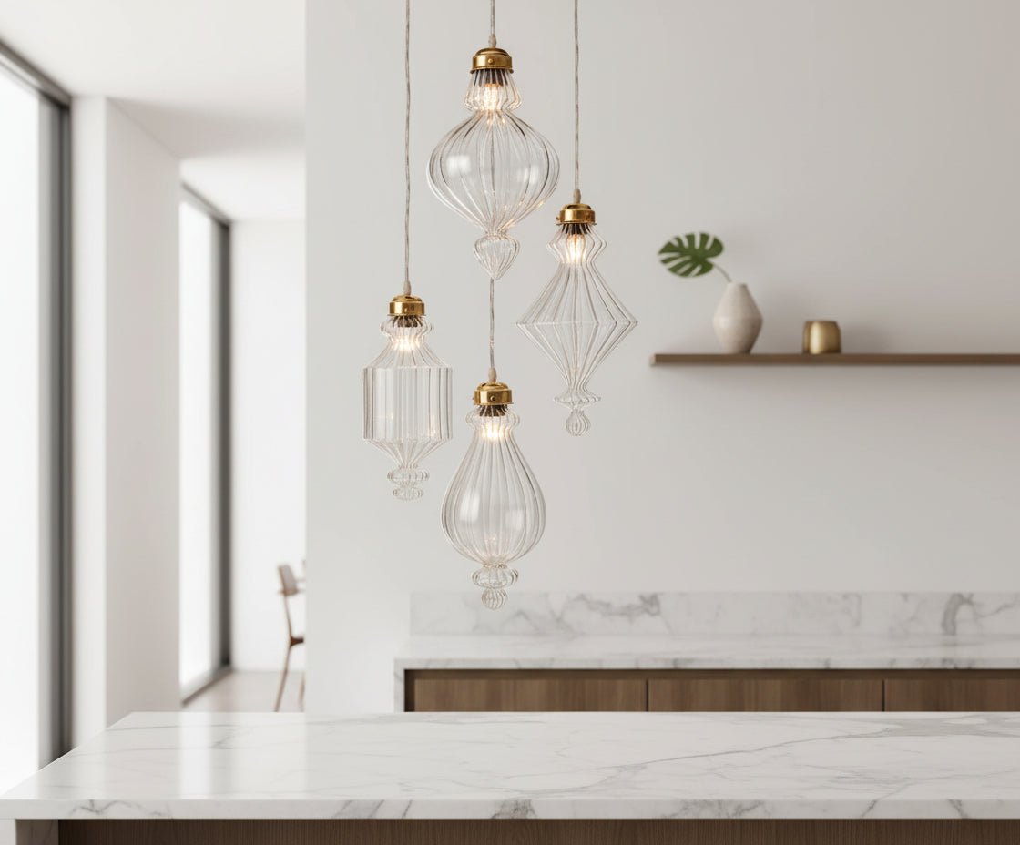 Set of 4 Modern Pendant Lights – Minimalist Hanging Lamps for Home & Office