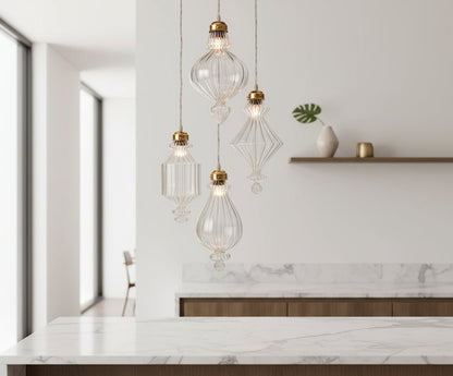 Set of 4 Modern Pendant Lights – Minimalist Hanging Lamps for Home & Office