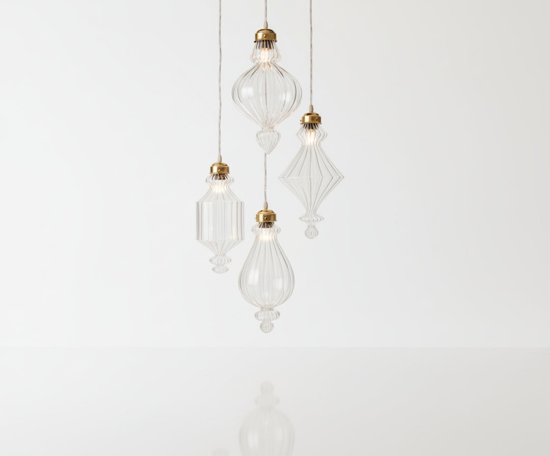 Set of 4 Modern Pendant Lights – Minimalist Hanging Lamps for Home & Office