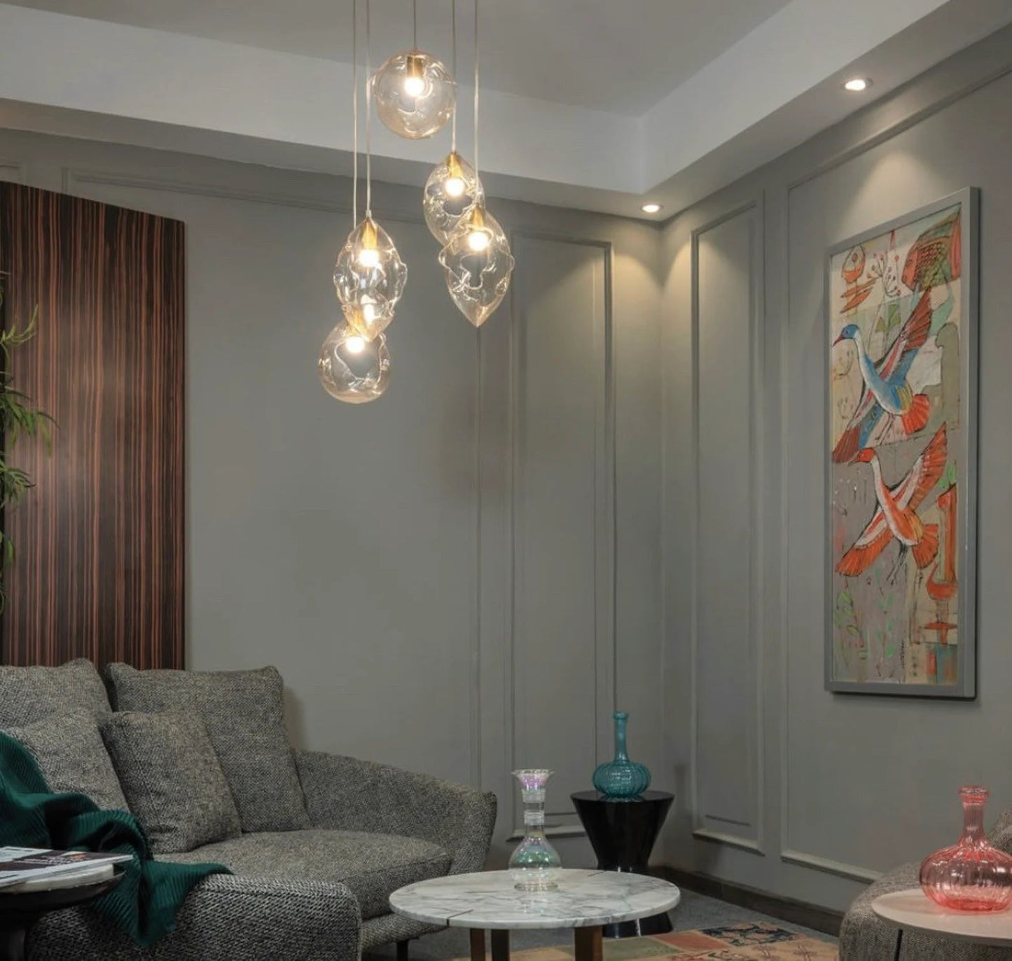 Set of 4 Seashell Modern Pendants Lights - Les Trois Pyramides 