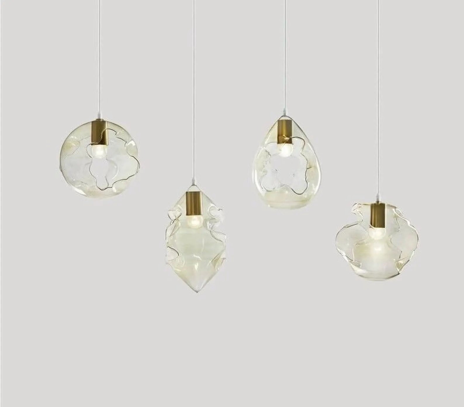 Set of 4 Seashell Modern Pendants Lights - Les Trois Pyramides 