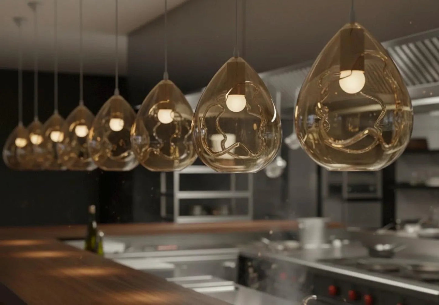 Set of 4 Seashell Modern Pendants Lights - Les Trois Pyramides 
