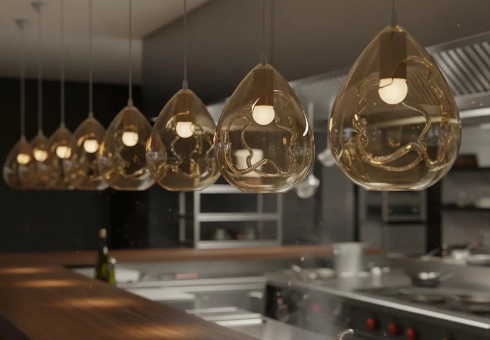 Set of 4 Seashell Modern Pendants Lights - Les Trois Pyramides 