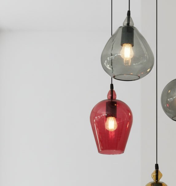 Set of 5 Fruity-Shaped Handmade Multicolored Pendant Lights