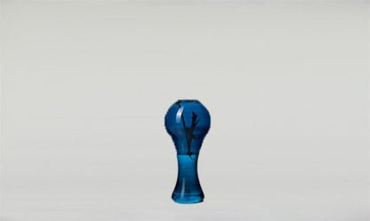 Set of 5 Different Blue Hued Beautiful Vases Blown Glass Different Taste of Art Gift for Her - Les Trois Pyramides