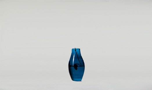 Set of 5 Different Blue Hued Beautiful Vases Blown Glass Different Taste of Art Gift for Her - Les Trois Pyramides