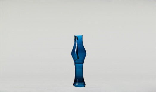 Set of 5 Different Blue Hued Beautiful Vases Blown Glass Different Taste of Art Gift for Her - Les Trois Pyramides