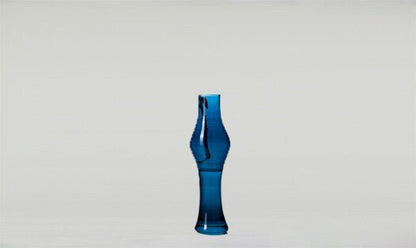 Set of 5 Different Blue Hued Beautiful Vases Blown Glass Different Taste of Art Gift for Her - Les Trois Pyramides