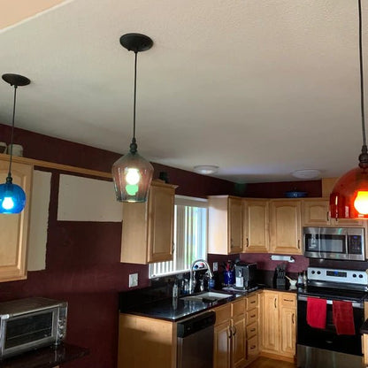 Set of Four Hanging Lights over Bar