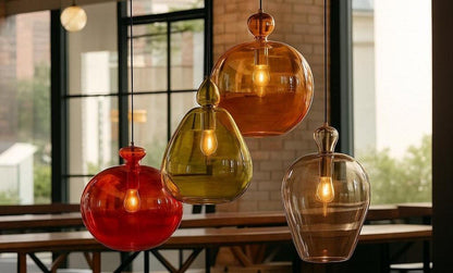 Set of Four Hanging Lights over Bar | LesTroisPyramides