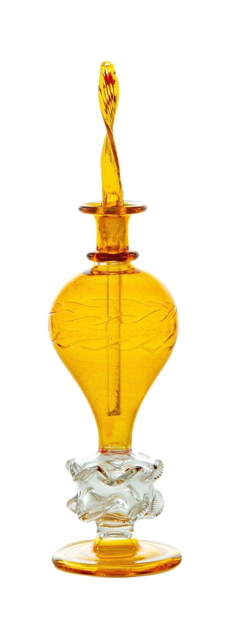 Set of Three Hand Blown Glass Perfume Bottles - Les Trois Pyramides