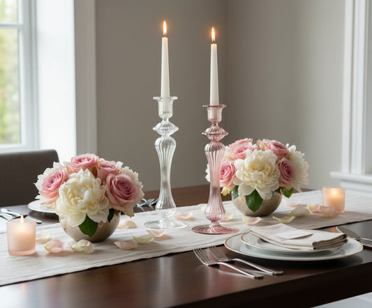 Set of Two Candle Stick Holder for Wedding Gift - Les Trois Pyramides