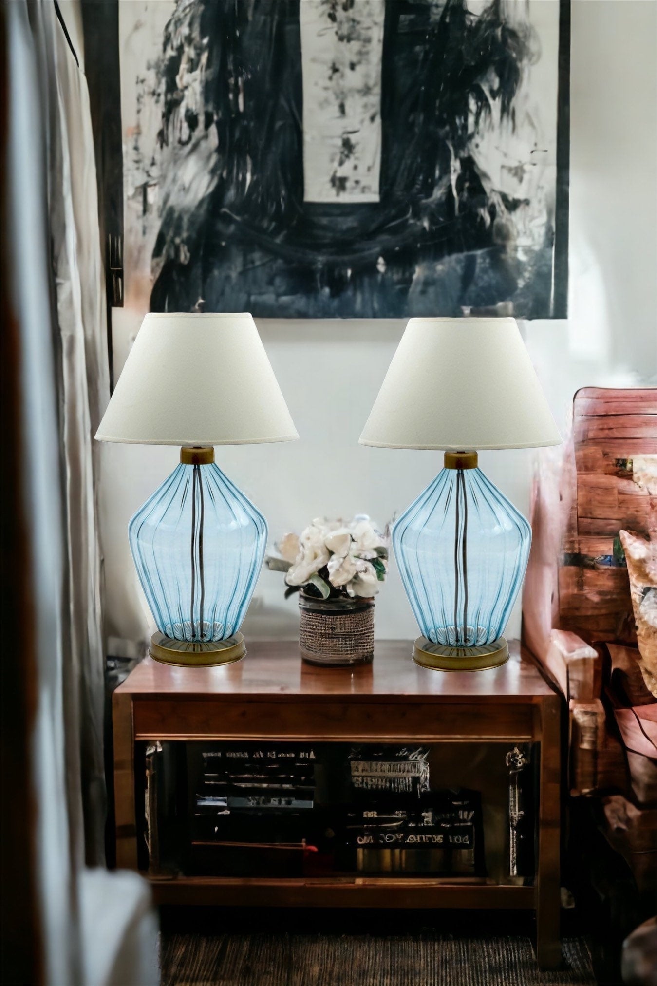 Set of Two Table Lamps - Les Trois Pyramides