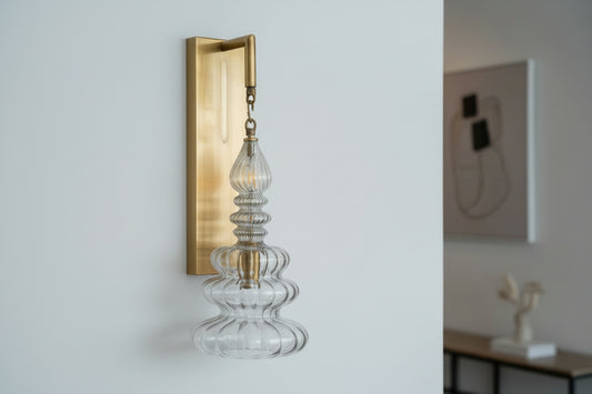 Smoke Gray Blown Glass Wall Sconce Lights -|Les Trois Pyramides