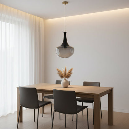 Smoky Glass Bottle Pendant Light – Hand-Blown Modern Glass Lighting