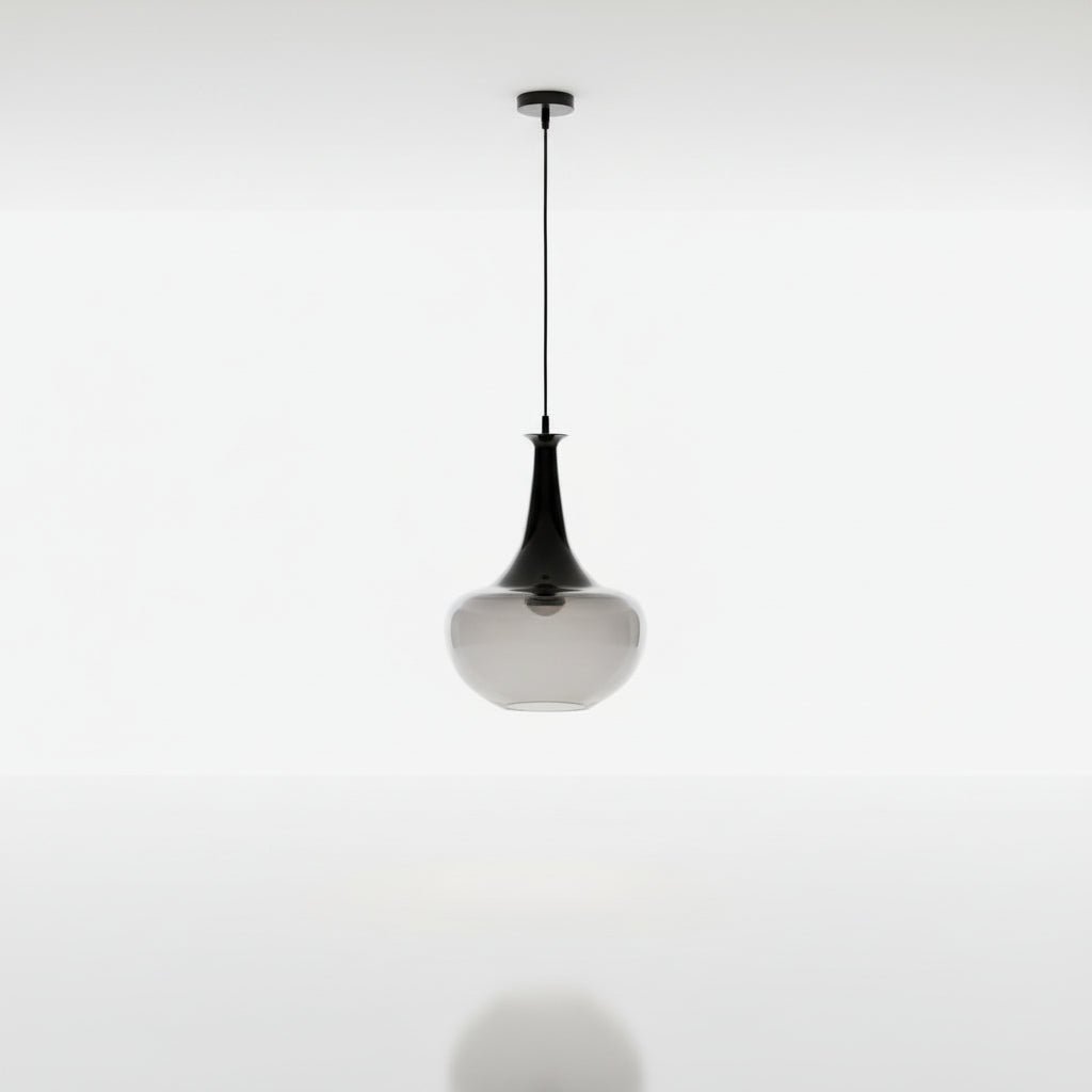 Smoky Glass Bottle Pendant Light – Hand-Blown Modern Glass Lighting