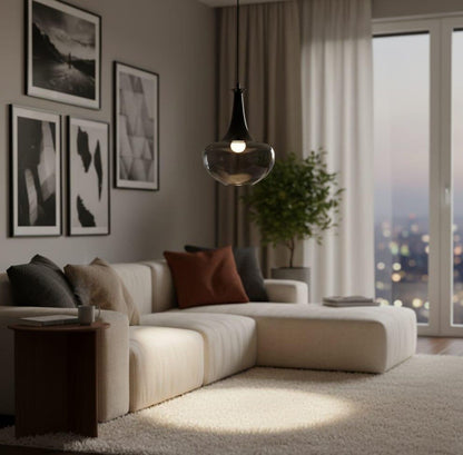 Smoky Glass Bottle Pendant Light for living room – Hand-Blown Modern Glass Lighting
| Les Trois Pyramides.