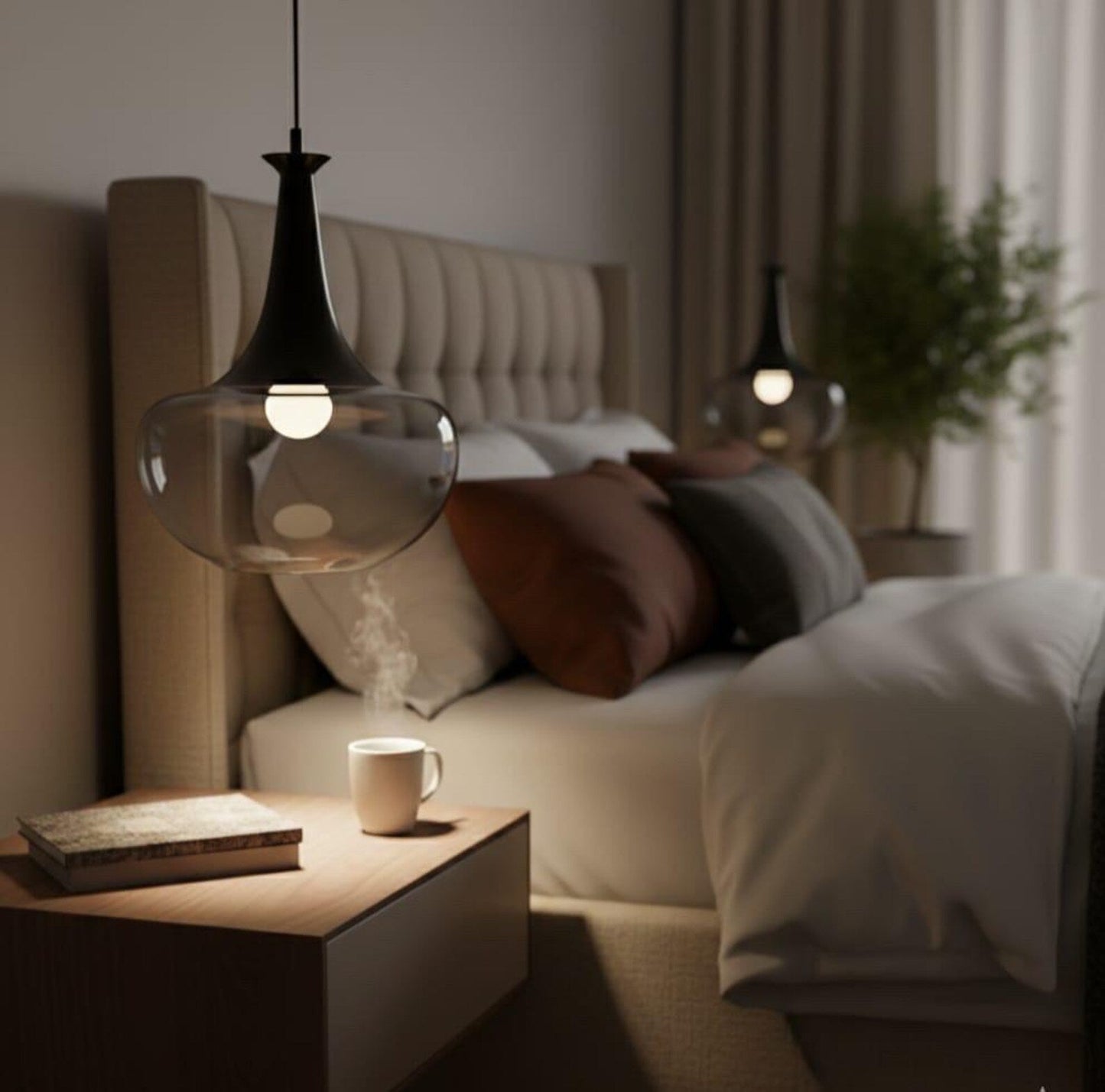 Smoky Glass Bottle Pendant Light for bedside – Hand-Blown Modern Glass Lighting
| Les Trois Pyramides.