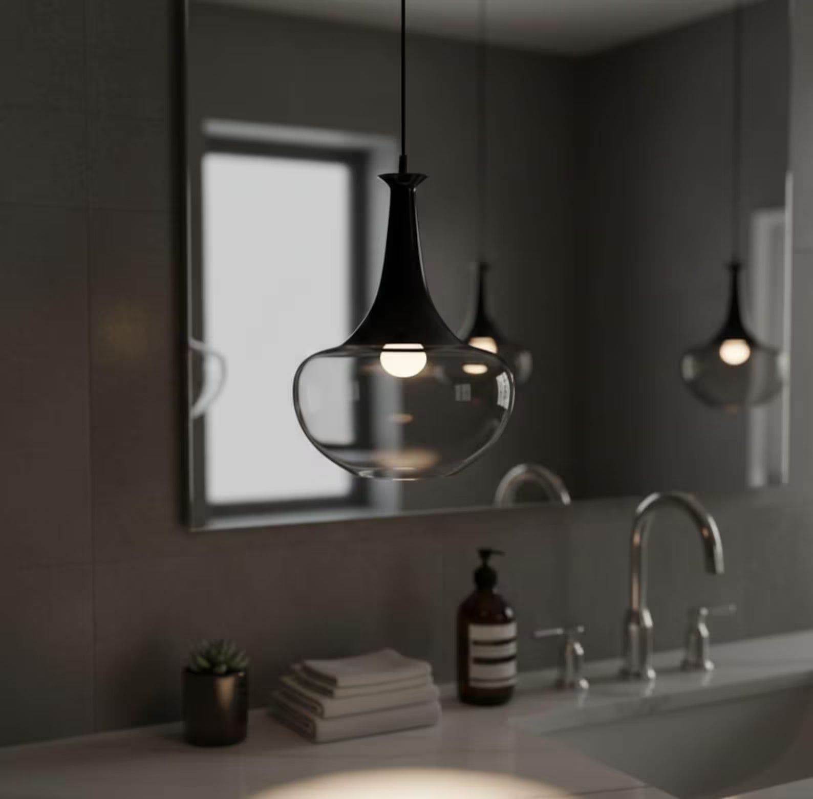 Smoky Glass Bottle Pendant Light for bathroom – Hand-Blown Modern Glass Lighting
| Les Trois Pyramides.