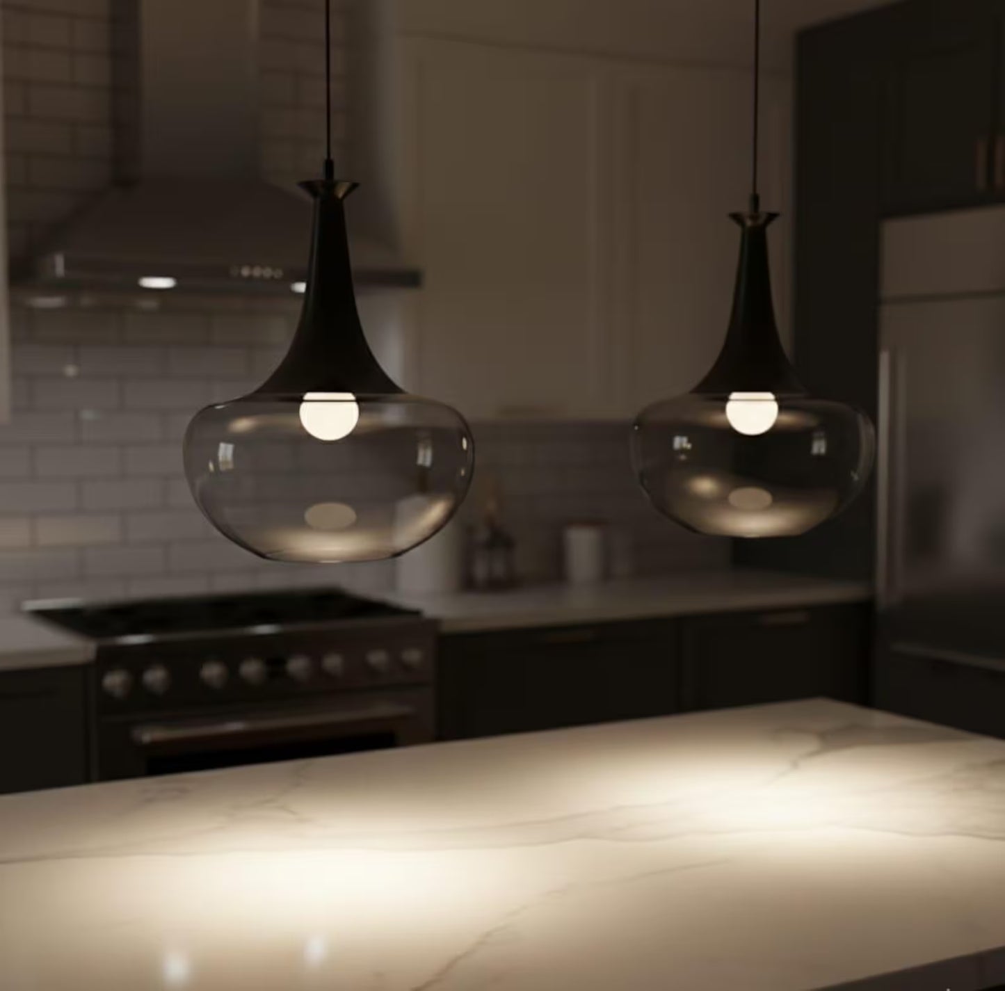 Smoky Glass Bottle Pendant Light for kitchen– Hand-Blown Modern Glass Lighting
| Les Trois Pyramides.