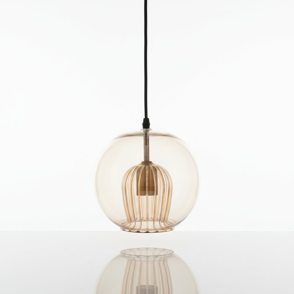 Soft Gold Blown glass light pendant for kitchen decor