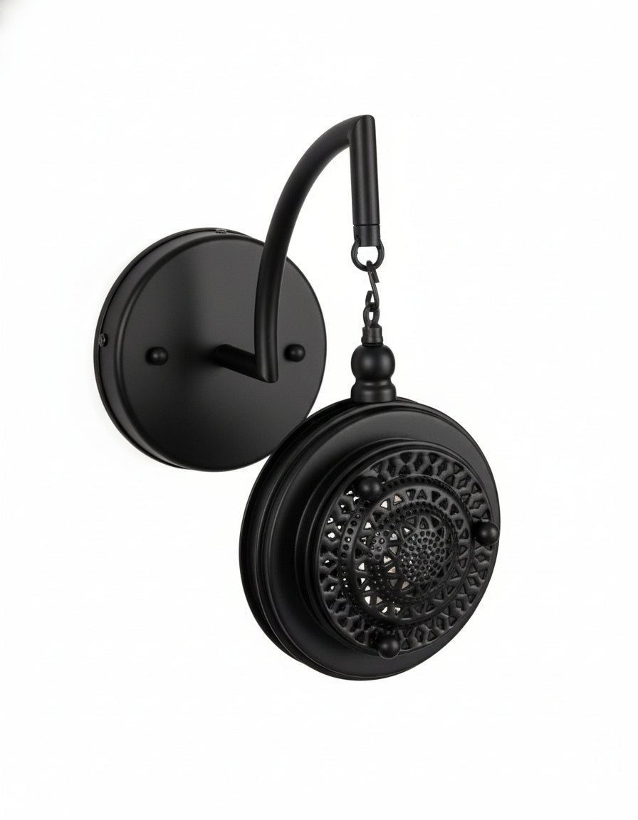 Solid Brass Wall Sconce with Vintage Round Design