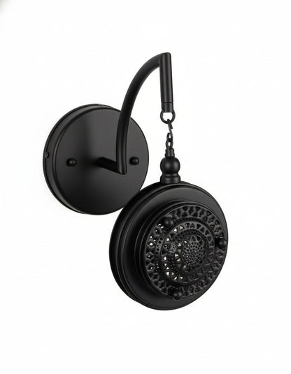 Solid Brass Wall Sconce with Vintage Round Design