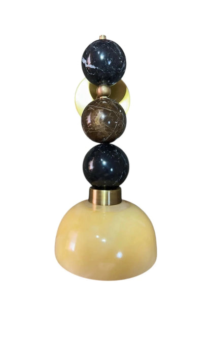 Handmade Solid Marble Wall Sconce – Brass Finish – Unique Art Deco Wall Light | Les Trois Pyramides