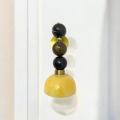 Handmade Solid Marble Wall Sconce – Brass Finish – Unique Art Deco Wall Light | Les Trois Pyramides