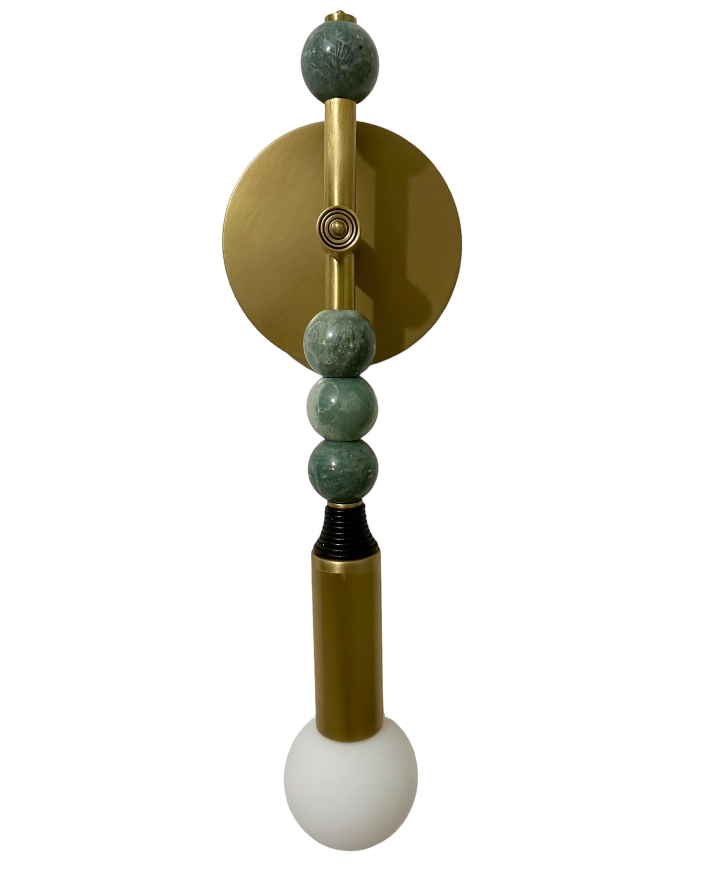 TALISMAN WALL SCONCE (Brass) with Soft Green Gemstones