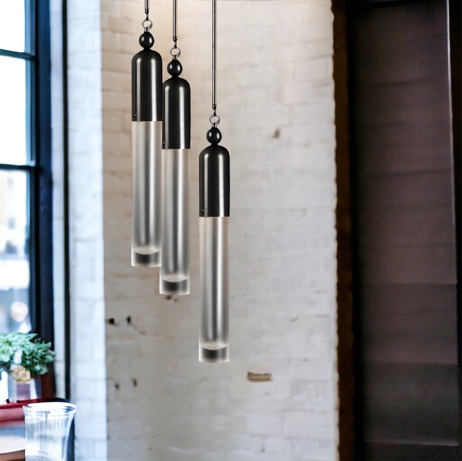 Tassel pendant Light with Frosted Glass