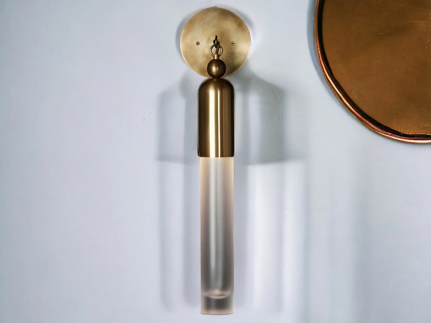 Tassel WALL SCONCE (Brass) - Frosted Cylindrical Glass | Les Trois Pyramides