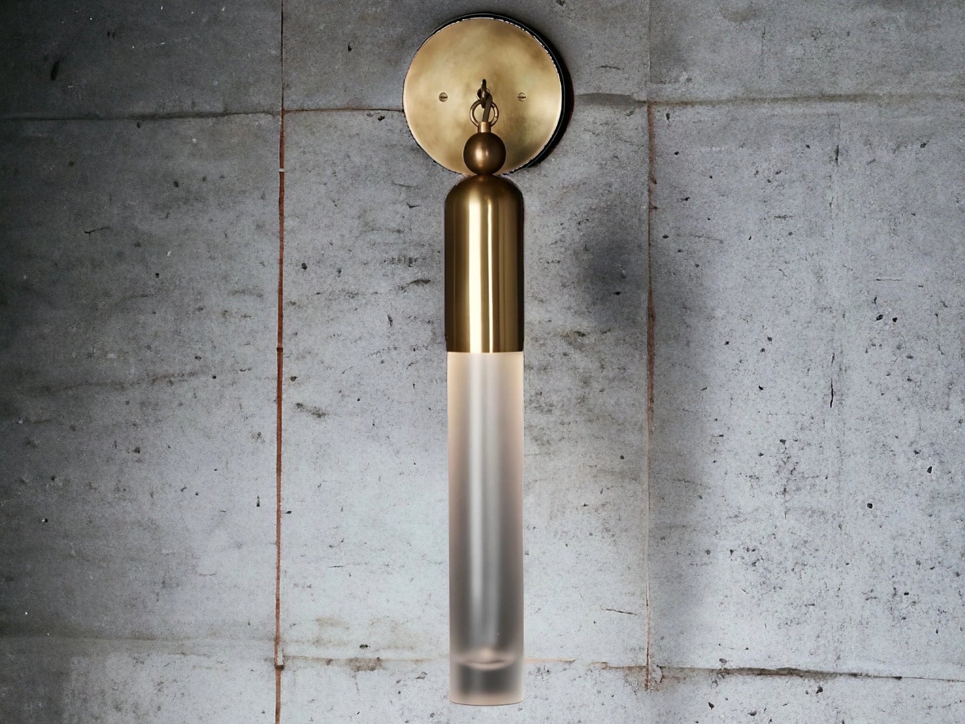 Tassel WALL SCONCE (Brass) - Frosted Cylindrical Glass | Les Trois Pyramides