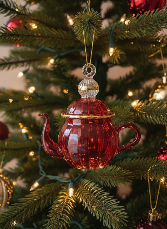 Teapot Shaped Tree Topper Ornament - Les Trois Pyramides