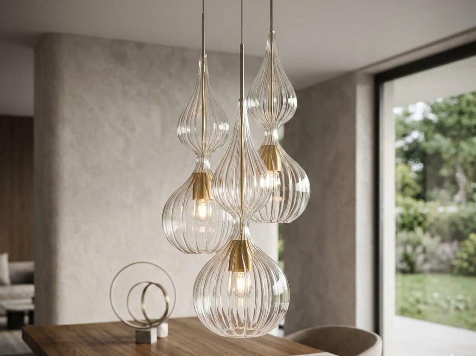 Art Deco Light Fixture - Les Trois Pyramides