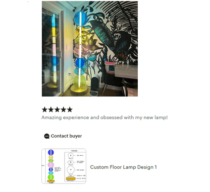 The Bubbly Hand-Blown Glass Floor Lamp | Multicolor Art Glass with Brass Base