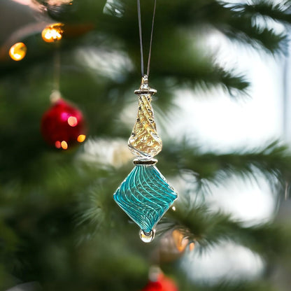 Trois Pyramides' Egyptian Unique Christmas Tree Hand-Blown "Turquoise" - Les Trois Pyramides