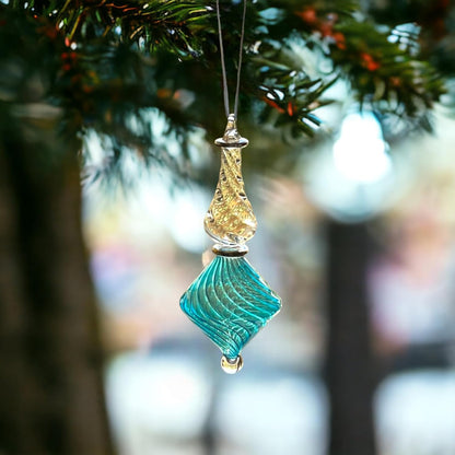 Trois Pyramides' Egyptian Unique Christmas Tree Hand-Blown "Turquoise" - Les Trois Pyramides