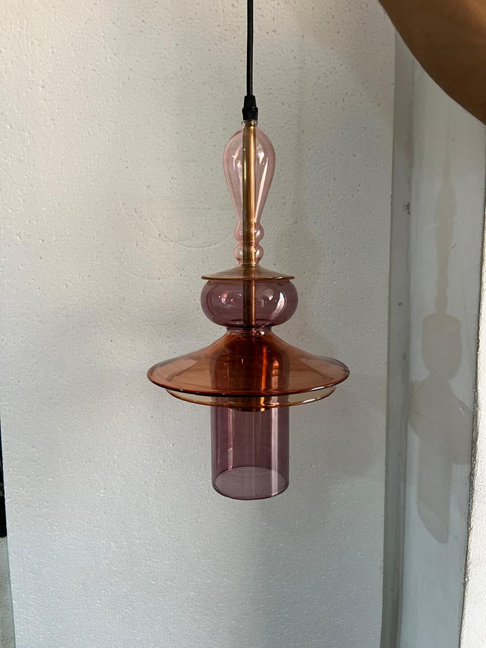 Tropical style blown glass Light for Kitchen Island | Les Trois Pyramides