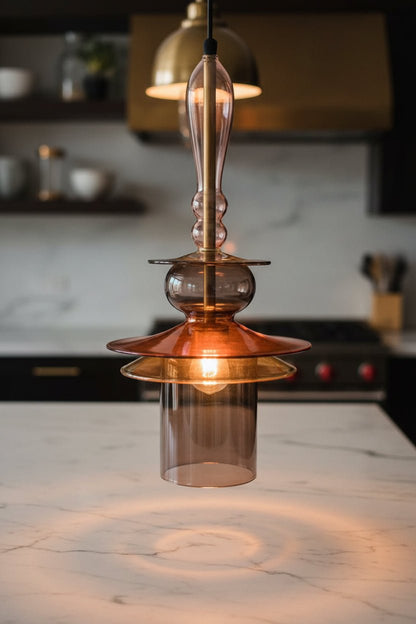 Tropical style blown glass Light for Kitchen Island