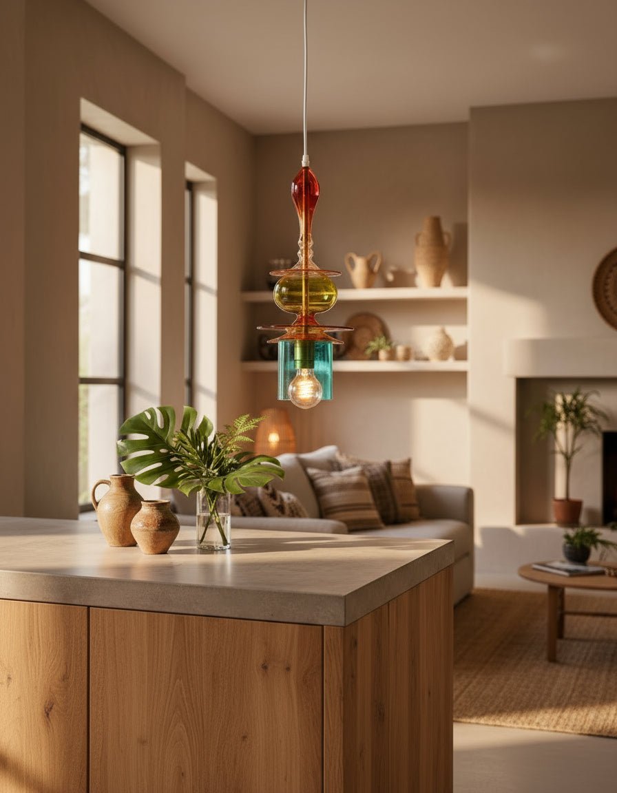 Tropical style blown glass Light for Kitchen Island