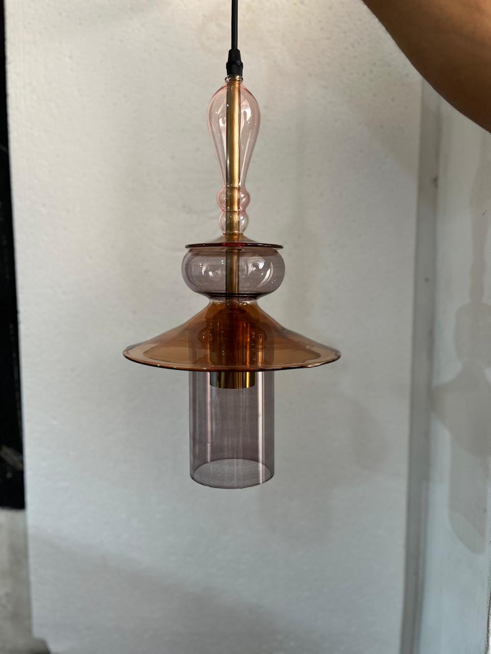 Tropical style blown glass Light for Kitchen Island | Les Trois Pyramides