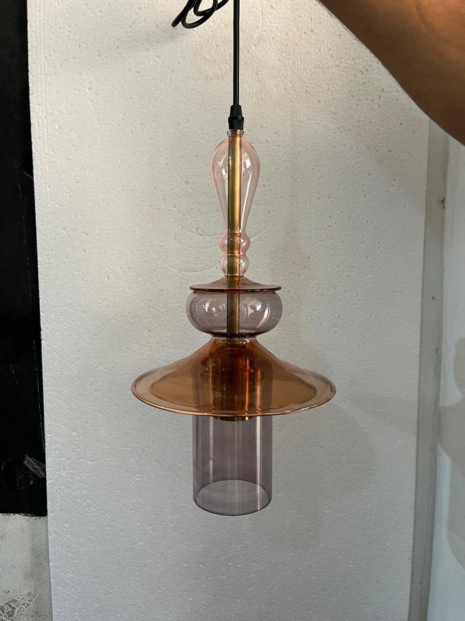 Tropical style blown glass Light for Kitchen Island | Les Trois Pyramides