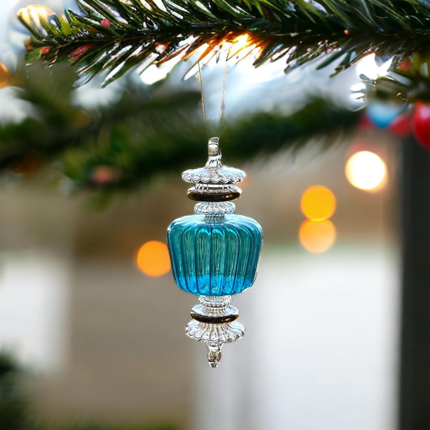 Turquoise Bell Ornament - Les Trois Pyramides