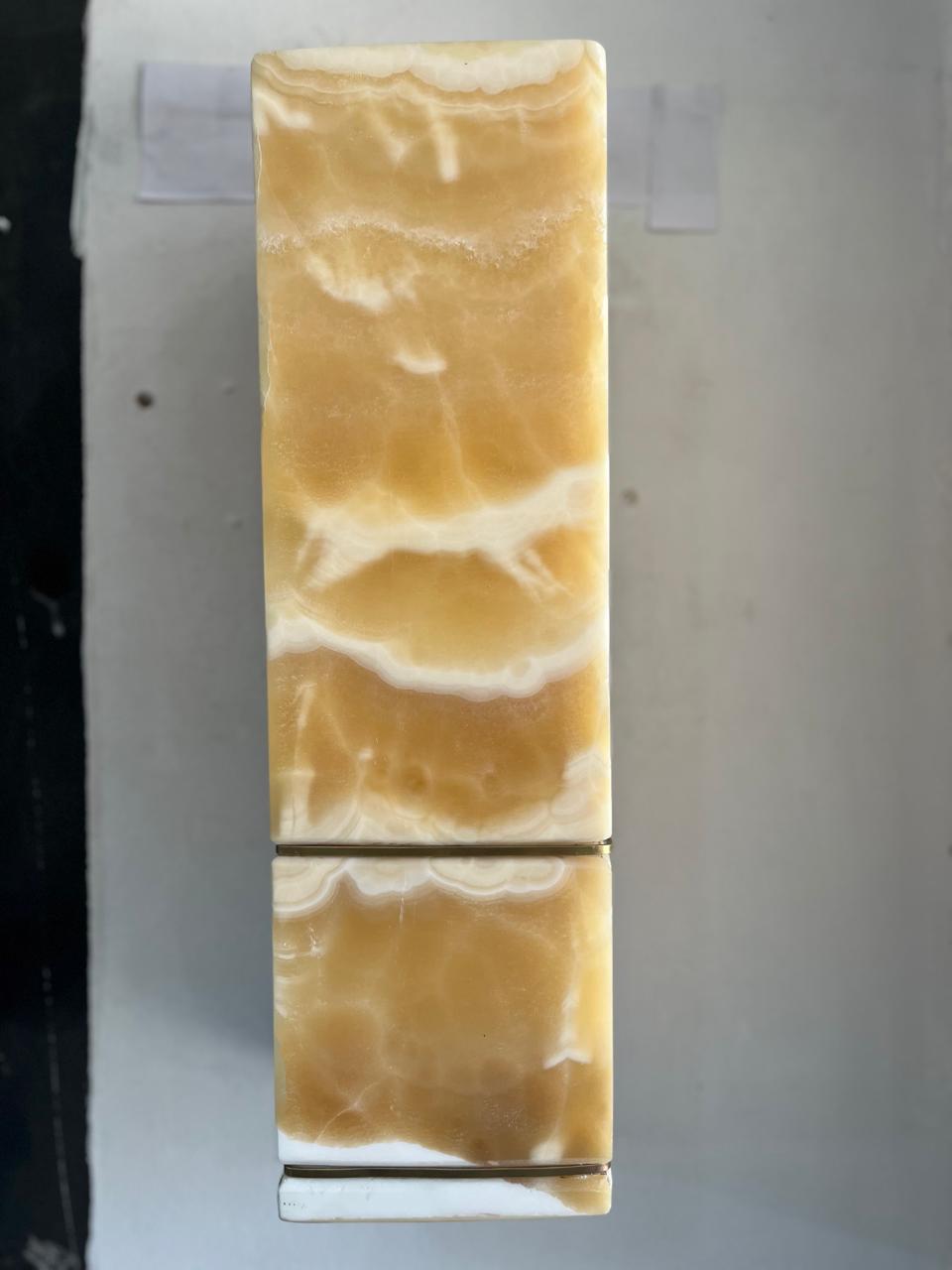 Vertical Alabaster Wall Sconce – Handmade Natural Stone Wall Light