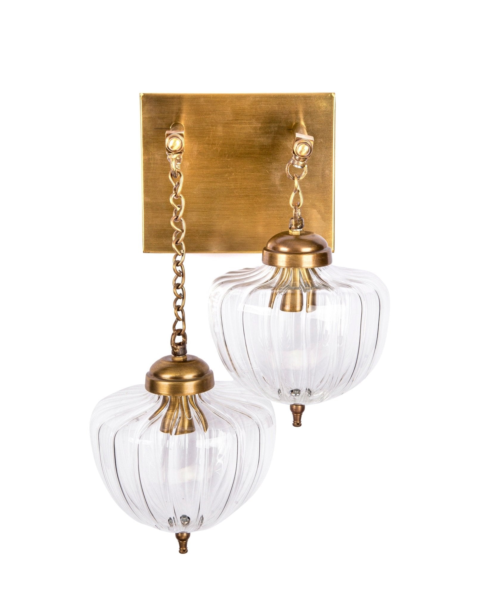Ribbed Double Glass Sconce Light Fixture for Home Decor | Les Trois Pyramides 